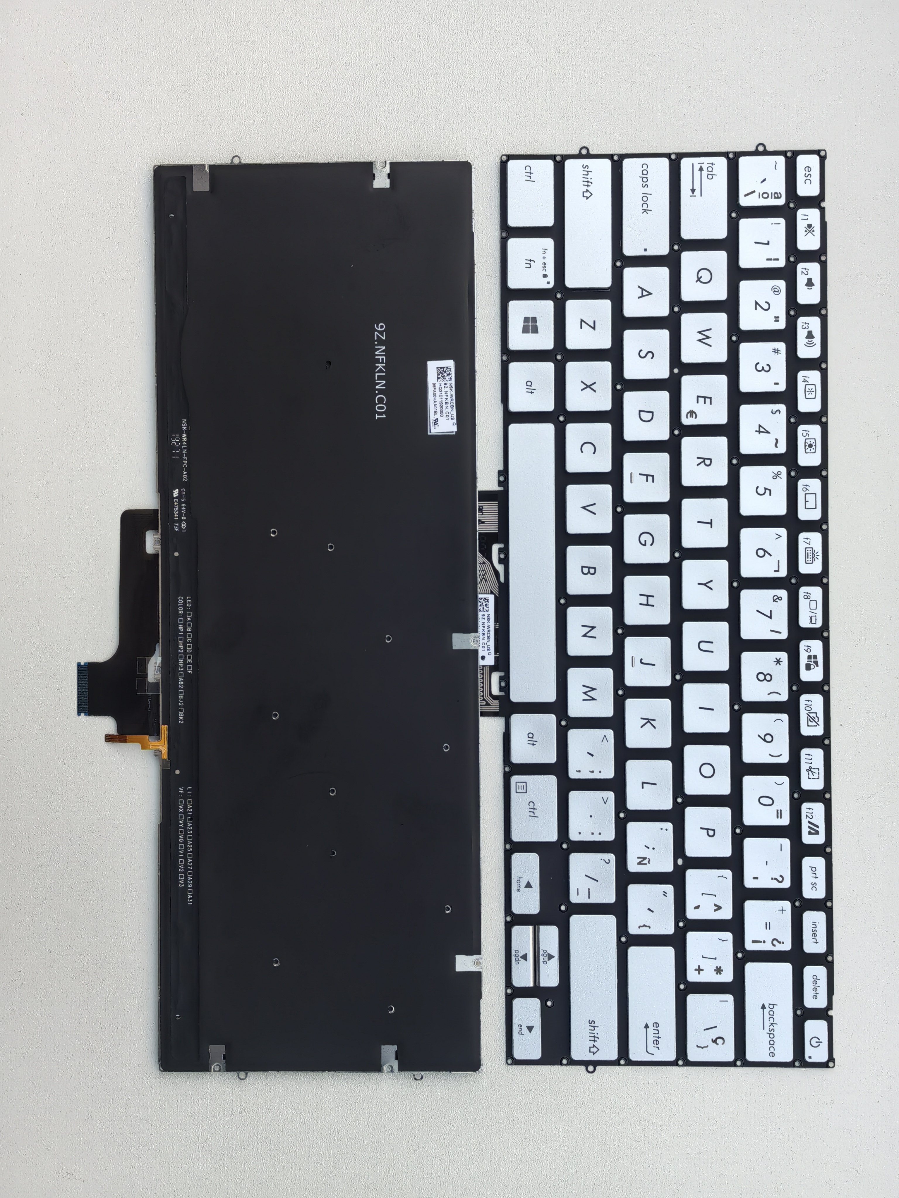 Picture of New Replacement Laptop Keyboard For ASUS UX431 SILVER Backlit SP Layout